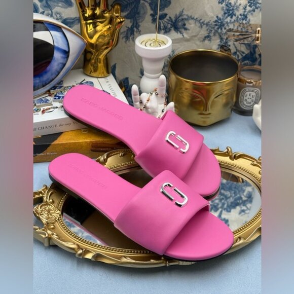 🆕 MARC JACOBS 🧿 NWOB The Snapshot Slide, Bow Pink - Sz 40 US 10 - Picture 11 of 15